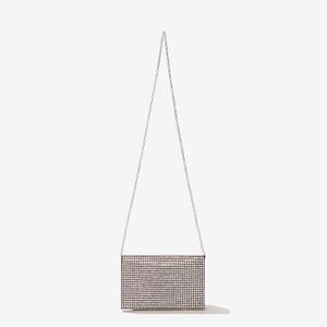 Amber sceats black Stella crystal evening wedding shoulder strap bag clutch